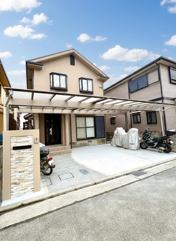 06 加古川市外構リフォーム、カーポートと門柱周りの施工例