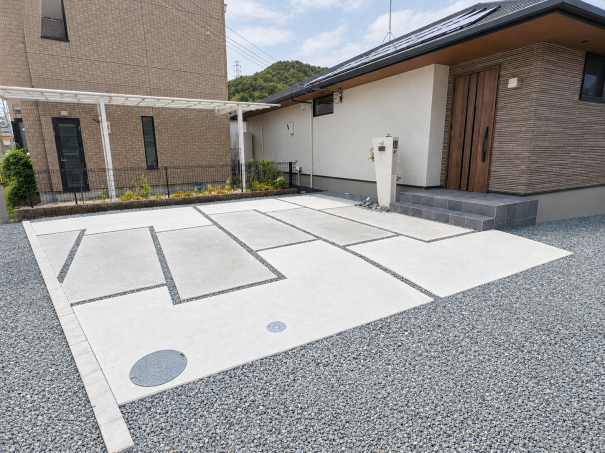 兵庫県姫路市新築外構土間施工例