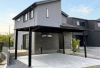加古郡播磨町の新築外構で、三協　スカイリードを設置したオープン外構事例