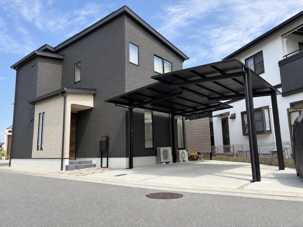 兵庫県加古川市外構リフォーム三協アルミセルフィー1台用×2基連結施工例