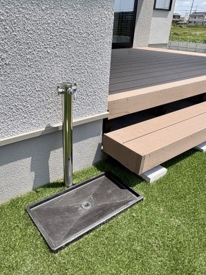 IMG_1426 加古川市の新築で裏庭に、ユニソンの混合水栓を使用した施工例