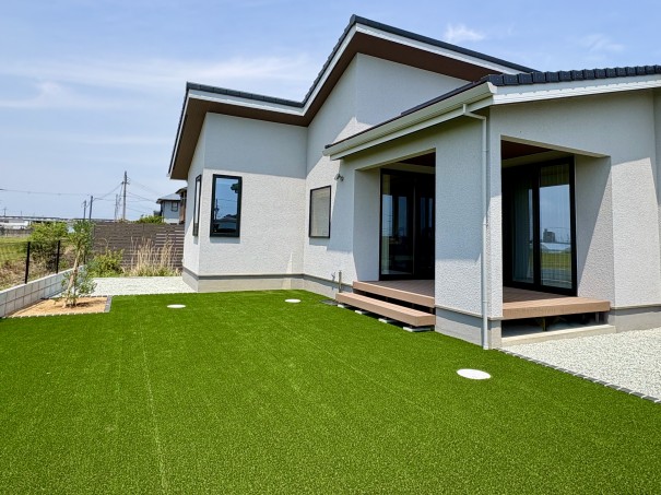 IMG_1428 加古川市の新築外構で裏庭にウッドデッキを使用した事例