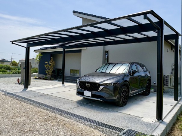 IMG_1441 加古川市の新築外構で、三協 スカイリード 3台用を設置した施工例