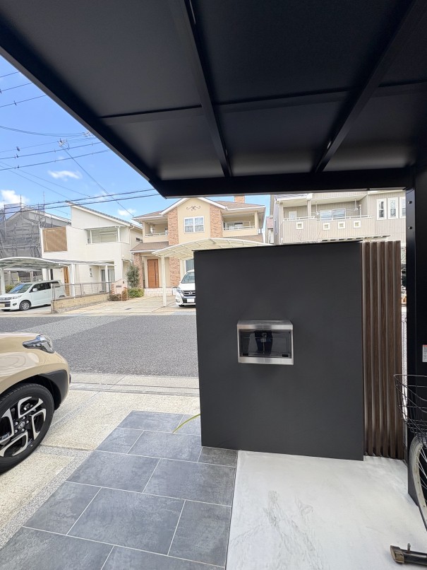 IMG_8020 加古川市の外構リフォームで、サイクルポート ネスカFミニを設置した施工例