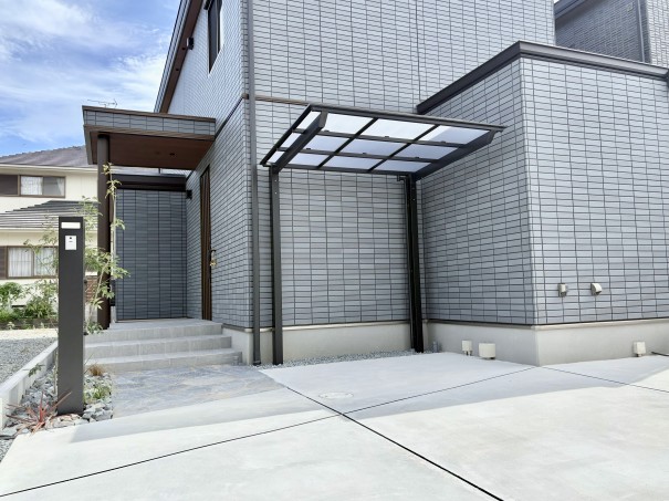 IMG_8300 兵庫県加古川市新築外構LIXILネスカFミニロング柱ブラック施工例